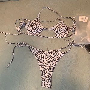 Jessica Stockstill Dalmatian Tie Cutout Bikini
